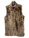 Alice + Olivia Size L Brown & Black Acrylic Blend Faux Fur Leopard Print Vest Brown & Black / L