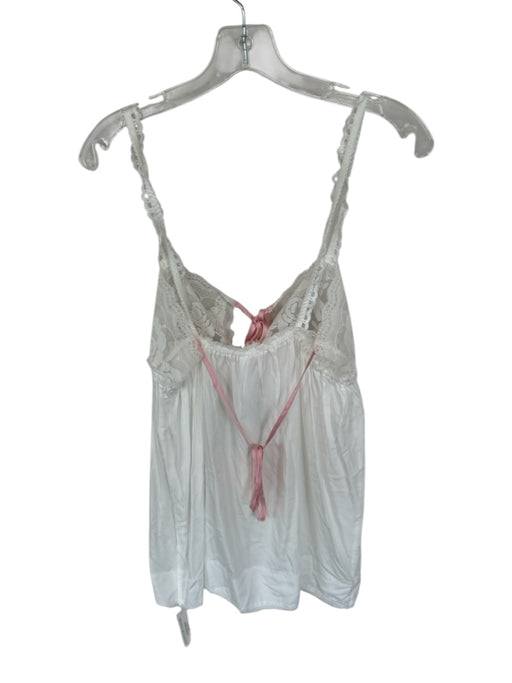 For Love & Lemons Size M White Lyocell Lace Button Up Mini Dress White / M