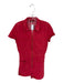 Free People Size 8 Red Cotton Blend Denim Front Zip Pockets Collar Romper Red / 8