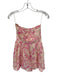 Olivaceous Size L Pink & Cream Cotton Strapless Tie Back Floral Bubble Hem Dress Pink & Cream / L