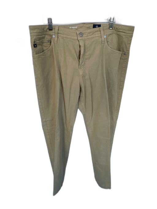Adriano Goldschmied Size 38/32 Khaki Cotton Blend Straight Leg Men's Pants Khaki / 38/32