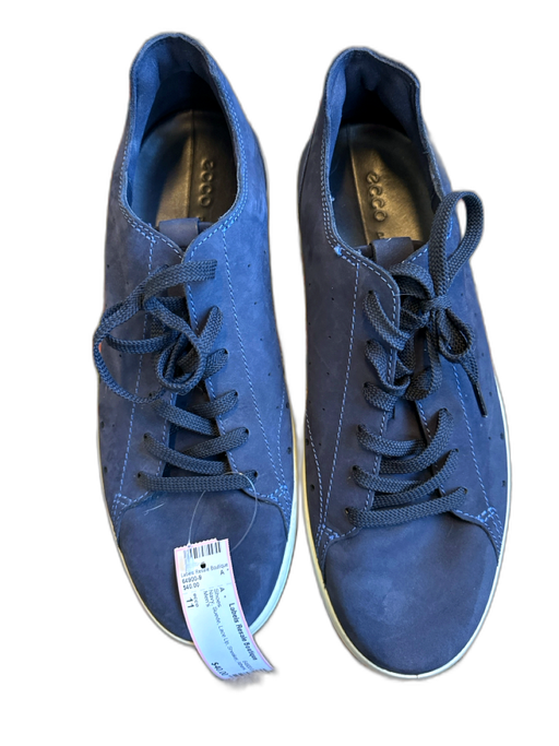 ecco Shoe Size 11 Navy Suede Lace Up Sneaker Men's Shoes Navy / 11