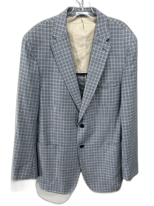 Peter Millar Blue & Multi Wool Plaid 2 Button Men's Blazer Blue & Multi / L