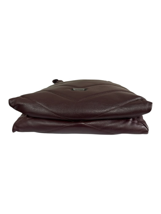 Rebecca Minkoff Brown Leather Stitching Chain Strap Shoulder Zip Close Bag Brown
