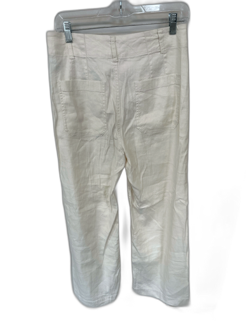 Maeve Size 29 Cream Linen Blend High Waist Wide Leg Pants Cream / 29
