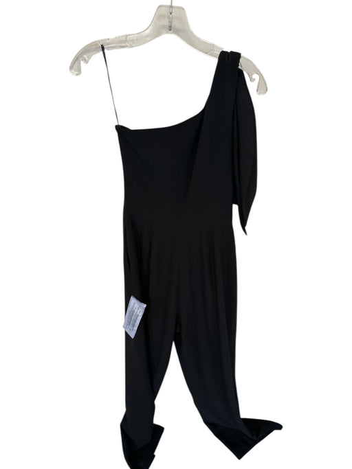 Dress the Population Size S Black Polyester One Shoulder Shoulder Tie Jumpsuit Black / S
