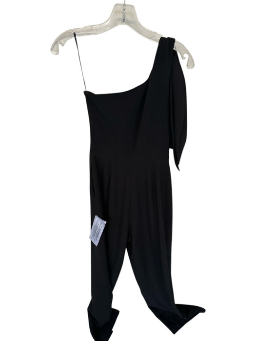 Dress the Population Size S Black Polyester One Shoulder Shoulder Tie Jumpsuit Black / S