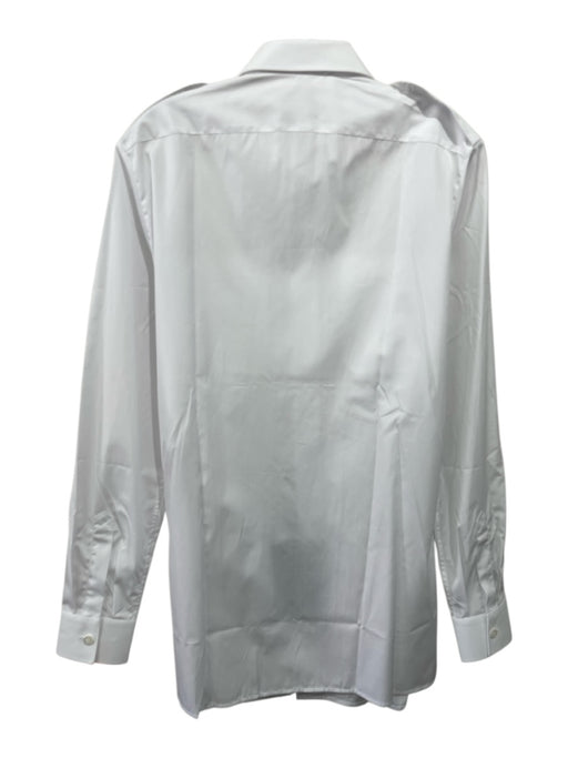Prada NWT Size 15.5 White Cotton Solid Button Down Men's Long Sleeve Shirt White / 15.5