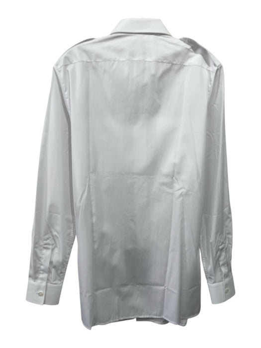 Prada NWT Size 15.5 White Cotton Solid Button Down Men's Long Sleeve Shirt White / 15.5