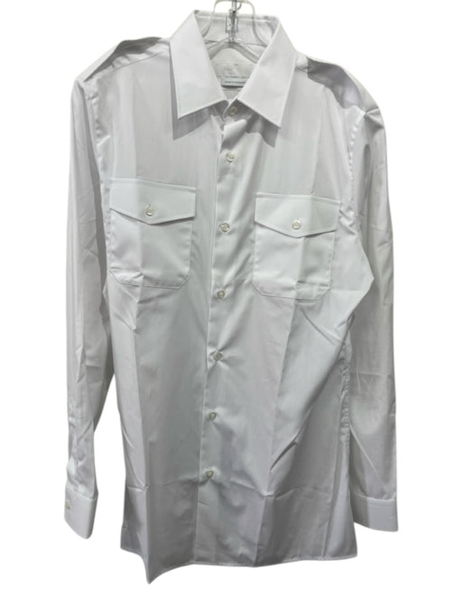Prada NWT Size 15.5 White Cotton Solid Button Down Men's Long Sleeve Shirt White / 15.5