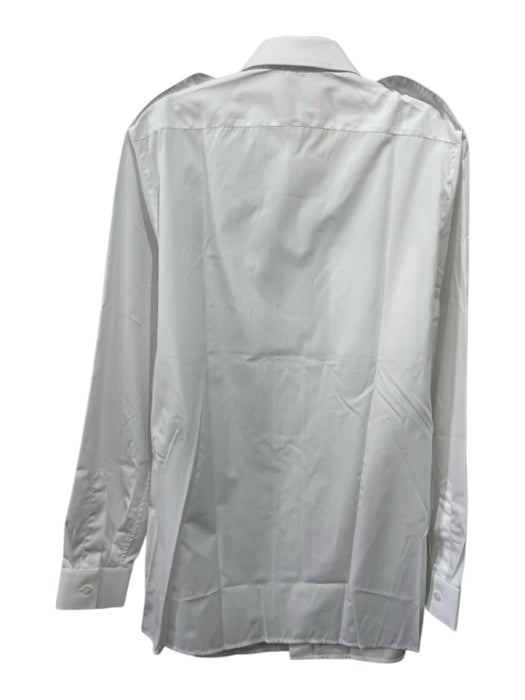 Prada NWT Size 15.5 White Cotton Solid Button Down Men's Long Sleeve Shirt White / 15.5