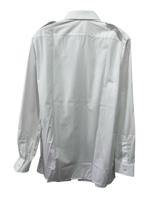 Prada NWT Size 15.5 White Cotton Solid Button Down Men's Long Sleeve Shirt White / 15.5