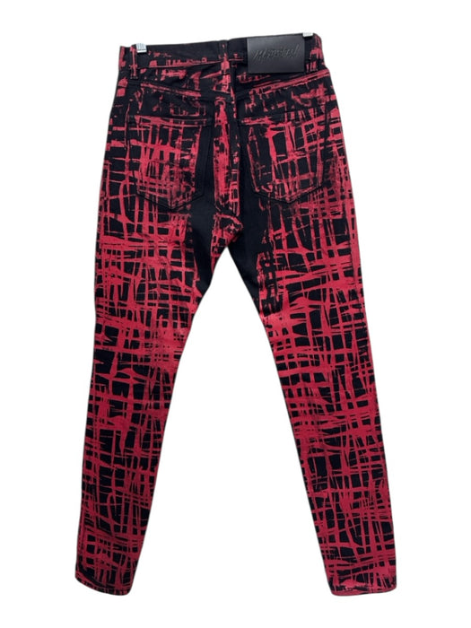 Maximilian Davis Size S Black & Red Cotton Abstract Men's Pants Black & Red / S