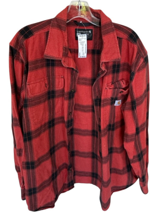 Carhartt Size L Red & Black Cotton Plaid Button Down Men's Shirt Red & Black / L
