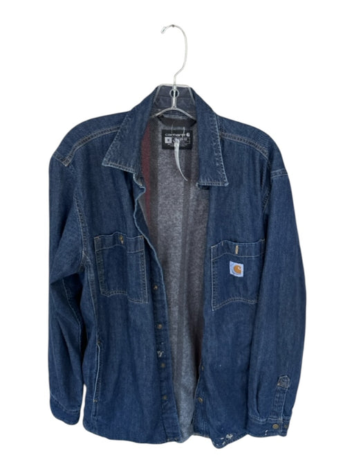 Carhartt Dark Wash Denim Solid Lined chore Men's Coat Dark Wash / M