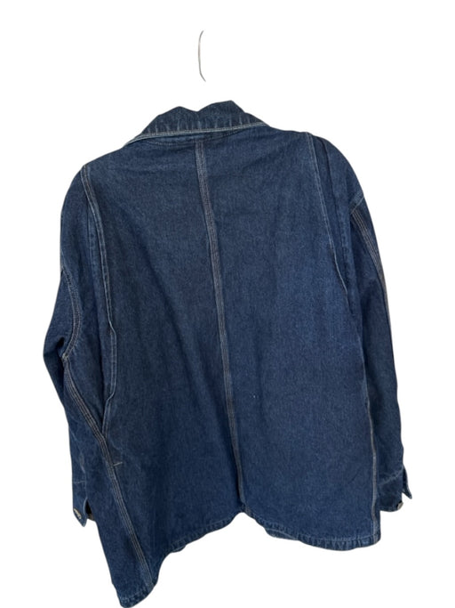 Carhartt Dark Wash Denim Solid Lined Snap button Men's Coat Dark Wash / M