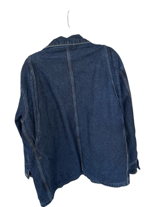 Carhartt Dark Wash Denim Solid Lined Snap button Men's Coat Dark Wash / M
