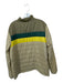 LL Bean Size XL Green & Beige Print Polyester Puffer Full Zip Athletic Jacket Green & Beige Print / XL