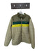 LL Bean Size XL Green & Beige Print Polyester Puffer Full Zip Athletic Jacket Green & Beige Print / XL