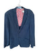 Alan Flusser Navy Linen Blend Solid 2 Button Sport Coat Men's Blazer Navy / M