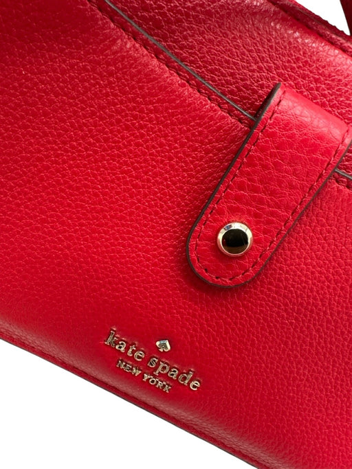 Kate Spade Red Leather Zip Top Multiple Pockets Detachable Strap Crossbody Bag Red / Small