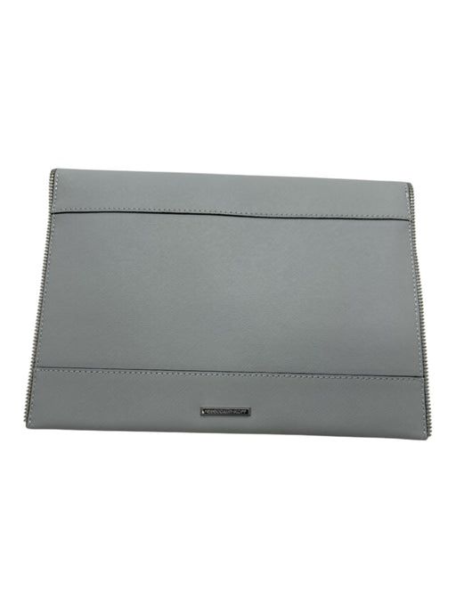 Rebecca Minkoff Ice Blue Saffiano Leather silver tone hardware Zipper Detail Bag Ice Blue