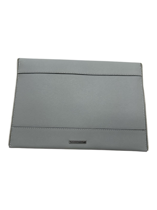 Rebecca Minkoff Ice Blue Saffiano Leather silver tone hardware Zipper Detail Bag Ice Blue