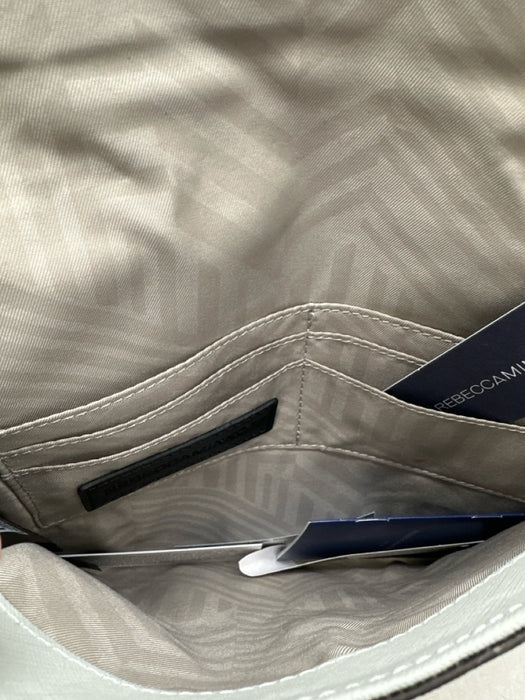 Rebecca Minkoff Ice Blue Saffiano Leather silver tone hardware Zipper Detail Bag Ice Blue