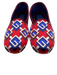 Gucci Shoe Size 10.5 Red, White & Blue Satin Upper Monogram Geometric Flats Red, White & Blue / 10.5