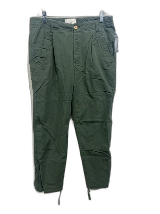 Folk Size 2 Green Cotton Solid Zip Fly Men's Pants Green / 2