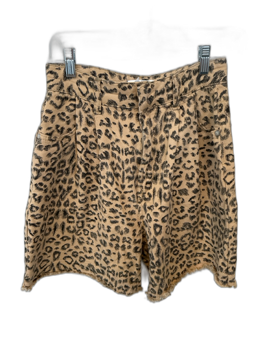 We The Free Size 27 Tan & black Cotton High Waist Animal Print Raw Hem Shorts Tan & black / 27