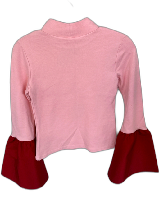 Staud Size S Pink & Red Rayon Blend Mock Neck Long Balloon Sleeve Top Pink & Red / S