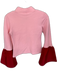 Staud Size S Pink & Red Rayon Blend Mock Neck Long Balloon Sleeve Top Pink & Red / S