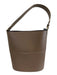 Freja Beige Brown Pebbled Leather Shoulder Strap Magnetic Close Bucket Bag Beige Brown / M/L