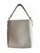 Parisa Wang Cream Pebble Leather Interior Pocket Zip Top 1 strap Bucket Bag Cream / Medium