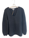 Pure Size 8/10 Black Wool Blend V Neck Long Sleeve Ribbed Sweater Black / 8/10