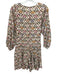 Anna Cate Size S White & Multi Cotton Floral Geometric 3/4 Balloon Sleeve Dress White & Multi / S