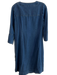 Soft Surroundings Size S Blue Tencel 3/4 Sleeve V Neck Button Detail Dress Blue / S