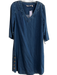 Soft Surroundings Size S Blue Tencel 3/4 Sleeve V Neck Button Detail Dress Blue / S