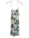 Reformation Size 6 Cream, Blue, Green Viscose Floral Sweetheart Neckline Dress Cream, Blue, Green / 6