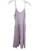 Maeve Size M Lilac Cotton Blend Ribbed Bodice V Waist V Neck Midi Dress Lilac / M
