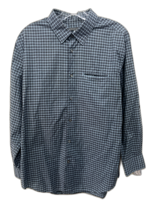 John Varvatos Size M Blue & Brown Cotton Plaid Button Up Men's Long Sleeve Shirt Blue & Brown / M