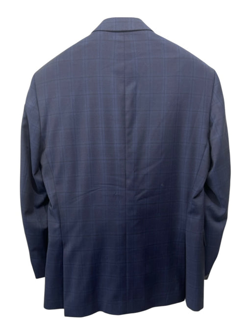 Peter Millar Blue Wool Plaid 2 Button Men's Suit Blue / 42R