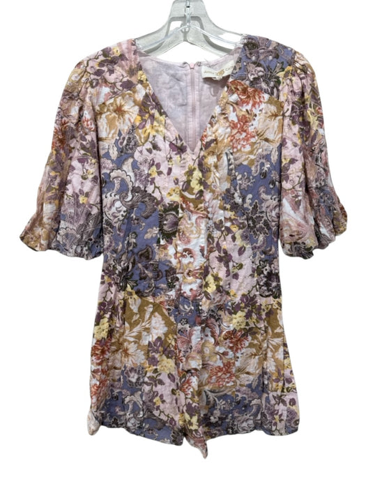 Anna Cate Size S Pink, purple & yellow Cotton Floral Paisley V Neck Dress Pink, purple & yellow / S