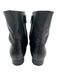 Gucci Black Leather Side Zip Block Heel Horsebit Booties Black