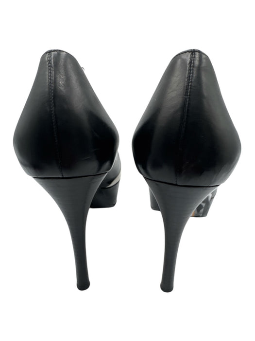 Miu Miu Shoe Size 40 Black & White Leather Platform Stiletto Pointed Toe Pumps Black & White / 40
