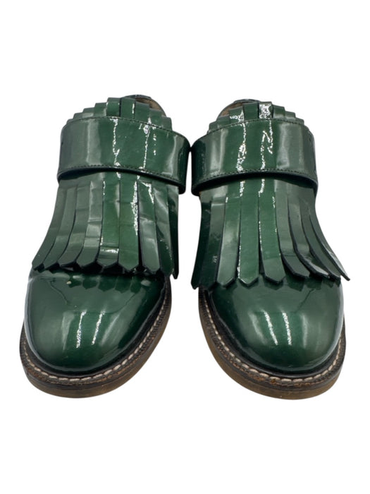 Marni Shoe Size 39 Green Patent Leather Velcro Strap Fringe Brogue Shoes Green / 39