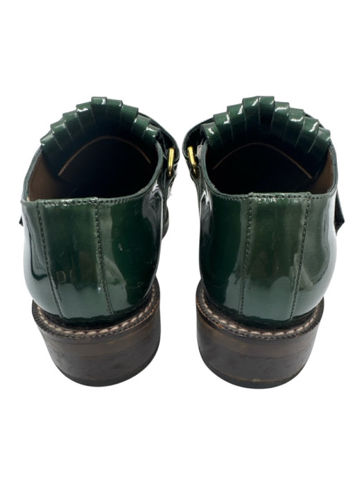 Marni Shoe Size 39 Green Patent Leather Velcro Strap Fringe Brogue Shoes Green / 39