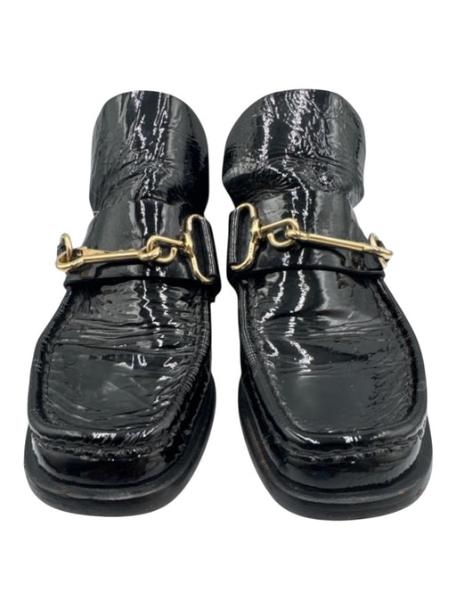 Acne Studios Shoe Size 39 Black Patent Leather goldtone hardware Horsebit Shoes Black / 39