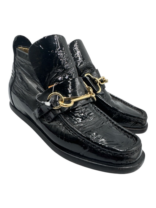 Acne Studios Shoe Size 39 Black Patent Leather goldtone hardware Horsebit Shoes Black / 39